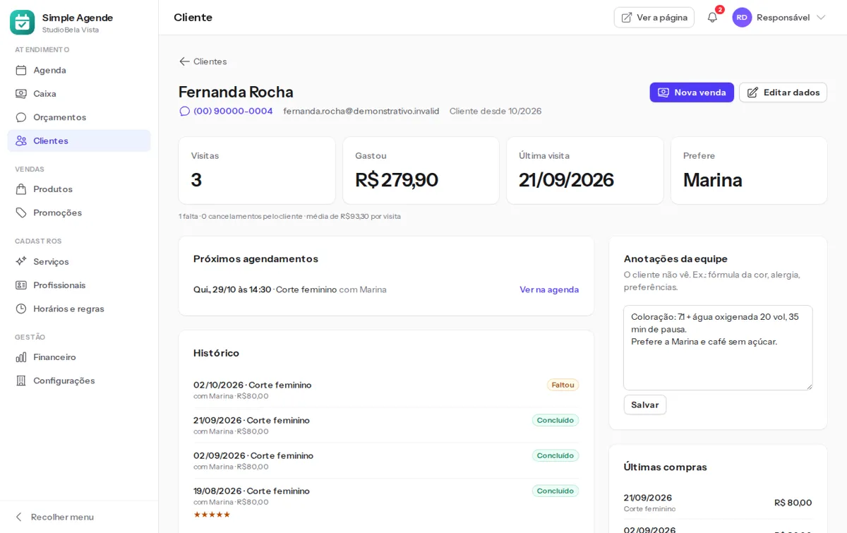 Ficha do cliente